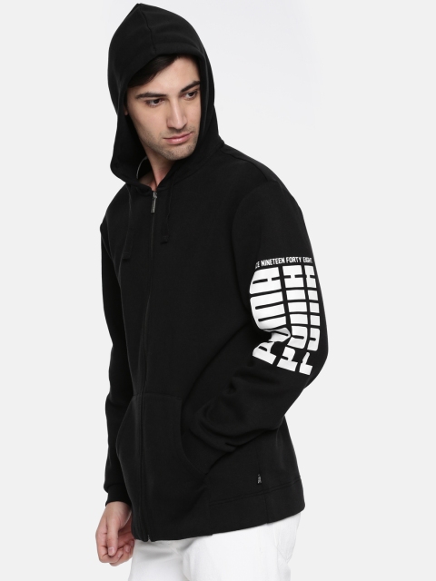 

Puma Men Black Solid Rebel Bold FZ Hoody Sweatshirt
