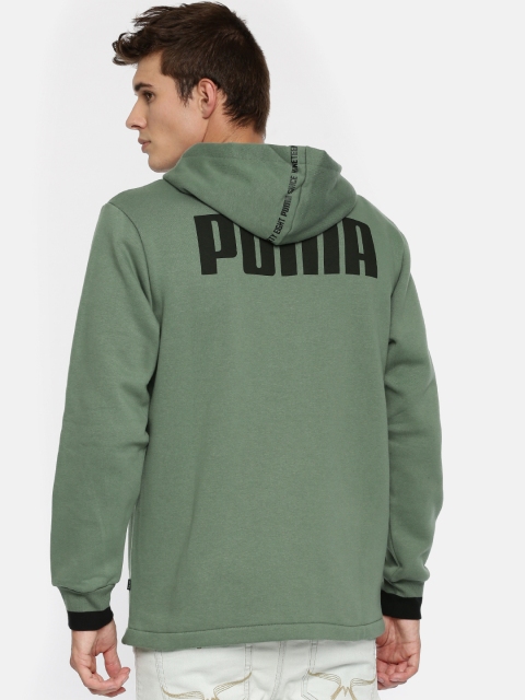 

Puma Men Olive Green Solid Rebel Block FZ Hoody FL Sporty Jacket