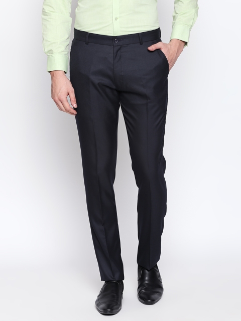 

Solemio Men Grey Solid Slim Fit Formal Trousers