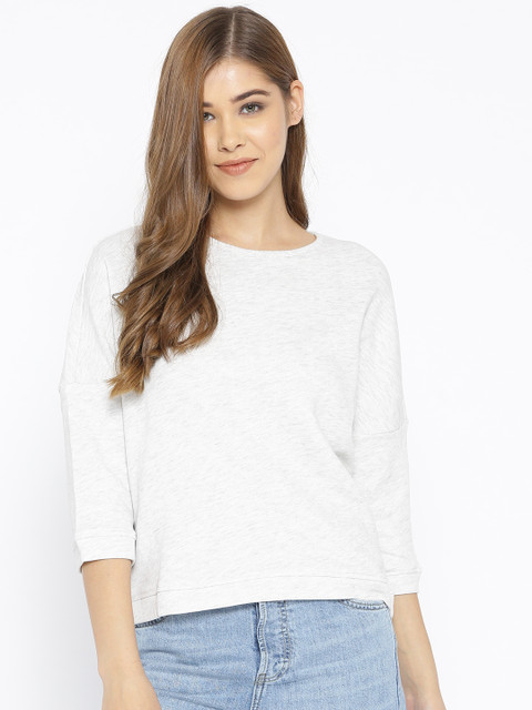 

ONLY Women Off-White Solid Styled Back Top