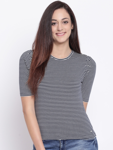 

ONLY Women Navy Blue Striped Top