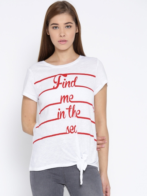 

ONLY Women White Printed Pure Cotton Top
