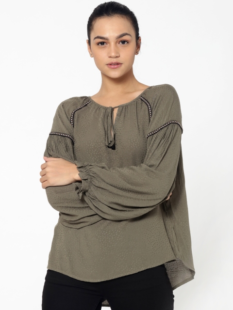 

ONLY Women Grey Self-Design Top