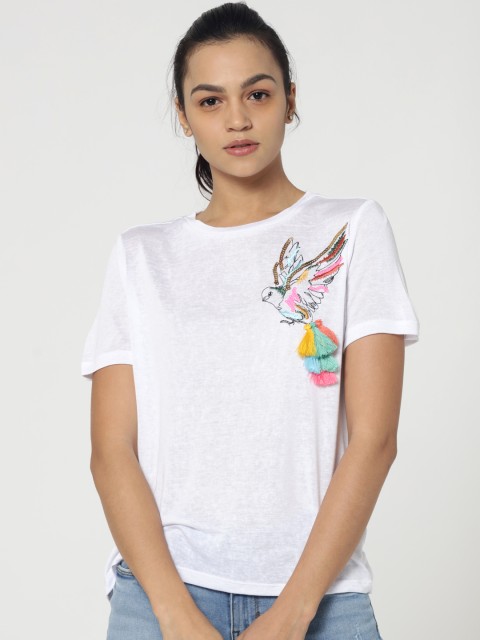 

ONLY Women White Embellished Top