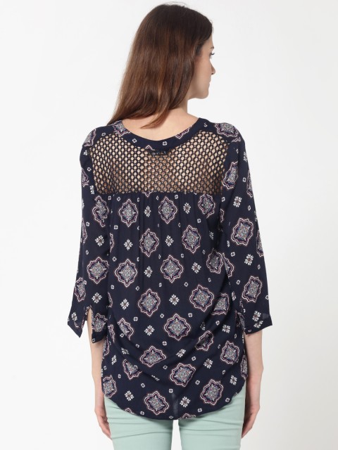 

ONLY Women Navy Blue Printed Top