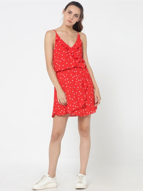 

ONLY Women Red Printed A-Line Dress