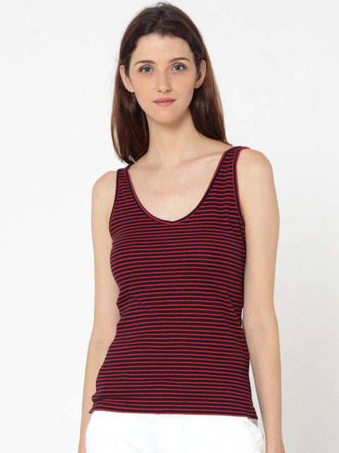 

ONLY Women Navy Blue Striped Top