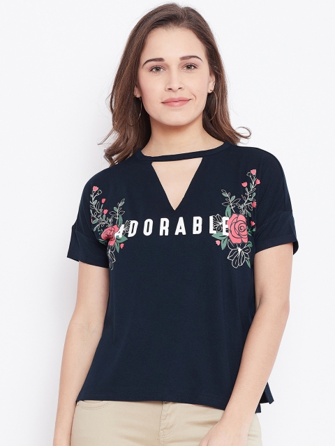 

ONLY Women Navy Blue Printed Top