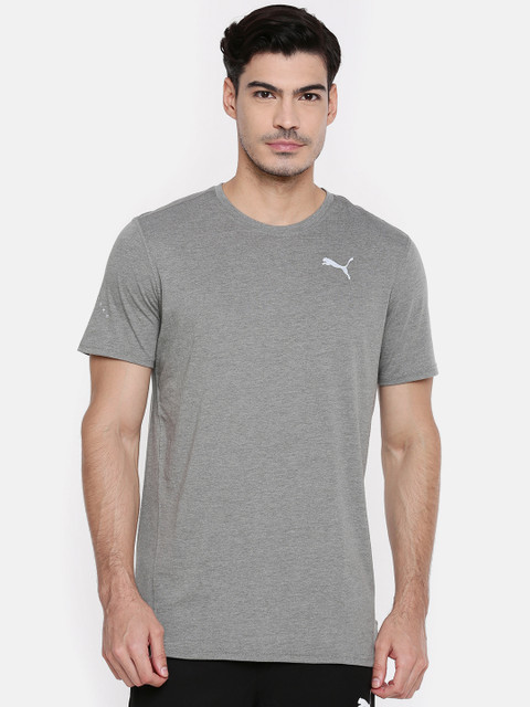 

Puma Men Grey Triblend Solid Round Neck T-shirt
