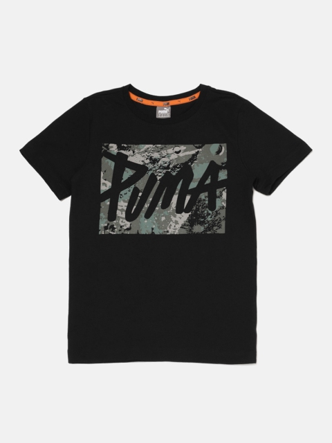 

Puma Boys Black Printed Round Neck T-shirt