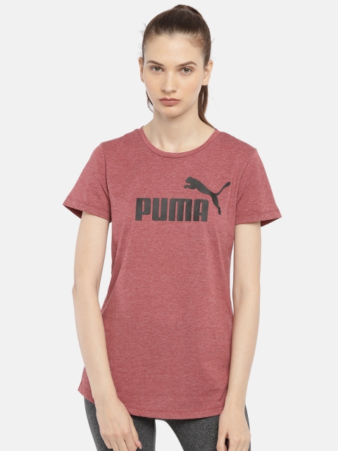 

Puma Men Maroon Printed Regular Fit ELEVATED ESS Logo Round Neck T-shirt