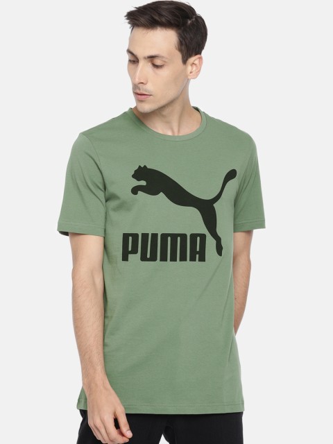 

Olive Green Printed Classics Logo Pure Cotton T-shirt
