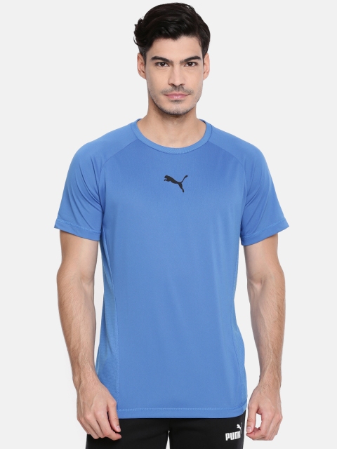 

Puma Men Blue Solid Slim Fit Tec Sports T-shirt