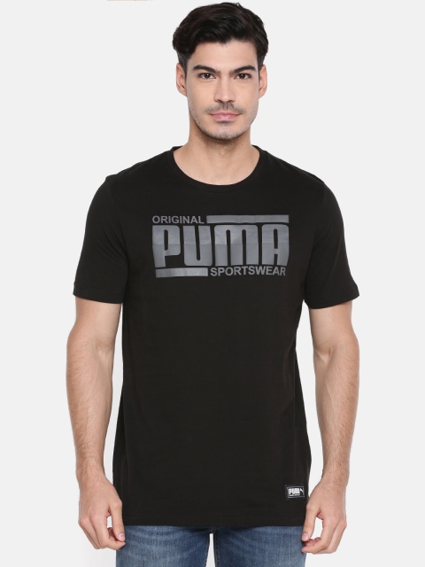 

Puma Men Black Printed Regular Fit Athletics T-Shirt