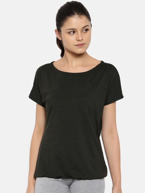 

Puma Women Black SOFT SPORT Bubble Solid Round Neck T-shirt