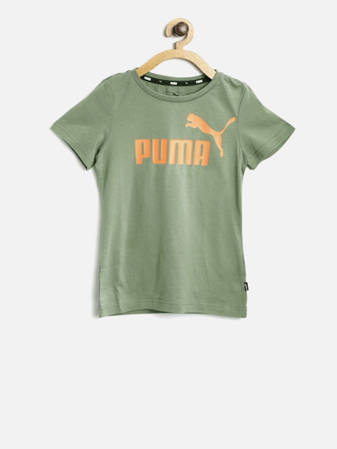 

Puma Boys Olive Green ESS No.1 Printed Detail Round Neck T-shirt