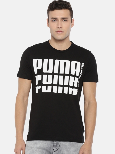 

Puma Men Black Printed Rebel Bold Basic T-Shirt