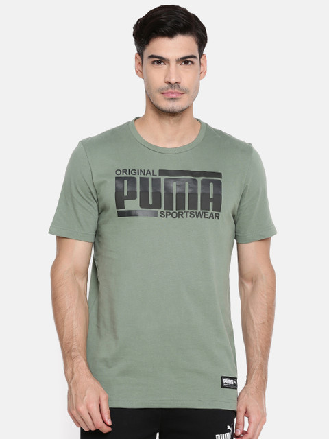 

Puma Men Green Athletics Printed Round Neck T-shirt