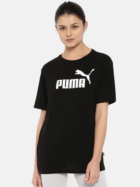 

Puma Women Black ELEVATED ESS BF Logo T-Shirt