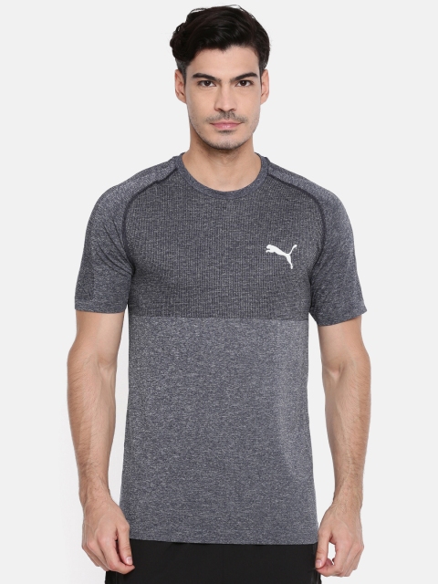 

Puma Men Blue evoKNIT Basic Solid Slim Fit Round Neck T-shirt