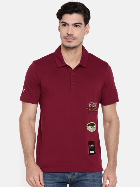 

PUMA Motorsport Men Maroon Solid Polo Collar SF Street T-shirt