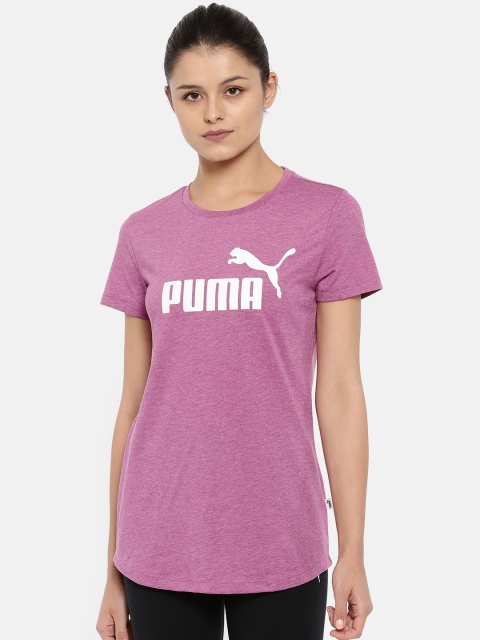 

Puma Women Pink Printed ELEVATED ESS Logo Heath. T-shirt