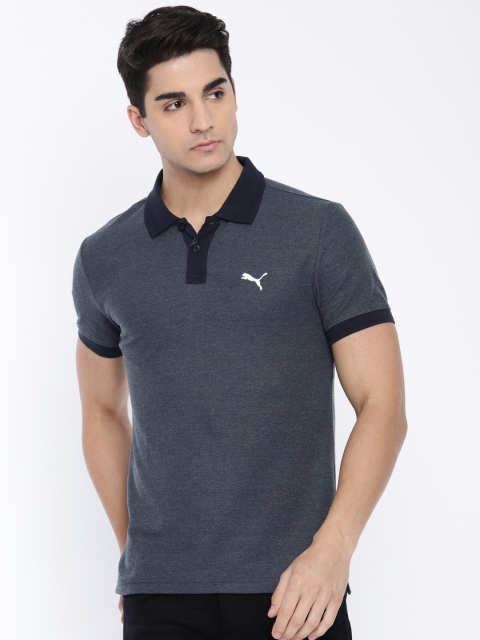 

Puma Men Navy Blue Solid Slim Fit India Contrast Heather Polo 48 T-shirt