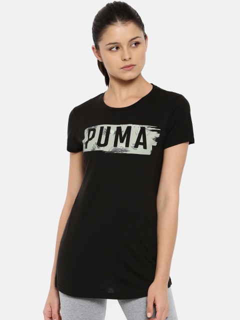 

Puma Women Black Regular Fit FUSION Printed T-Shirt