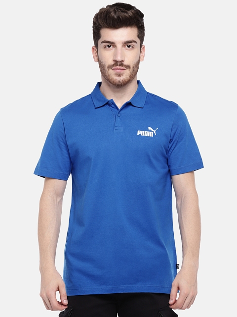 

Puma Men Blue Solid ESS Jersey Polo T-shirt