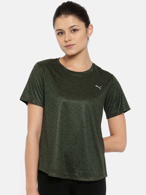 

Puma Women Olive Green S/S Graphic T-Shirt