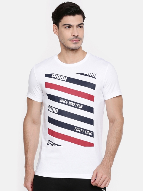 

Puma Men White Printed Lines Graphic T-shirt