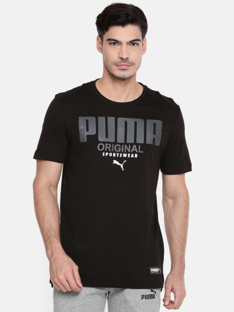 

Puma Men Black Athletics Tee Printed Round Neck T-shirt
