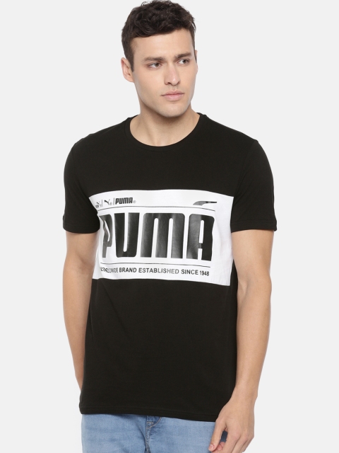 

Puma Men Black Printed Graphic Logo T-shirt