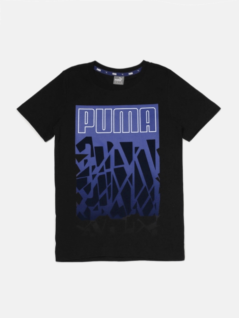 

Puma Boys Black Printed Round Neck T-shirt