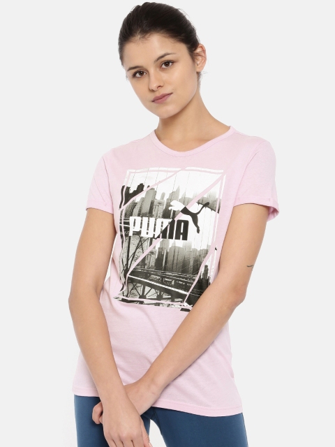 

Puma Women Pink Printed Photoprint T-shirt