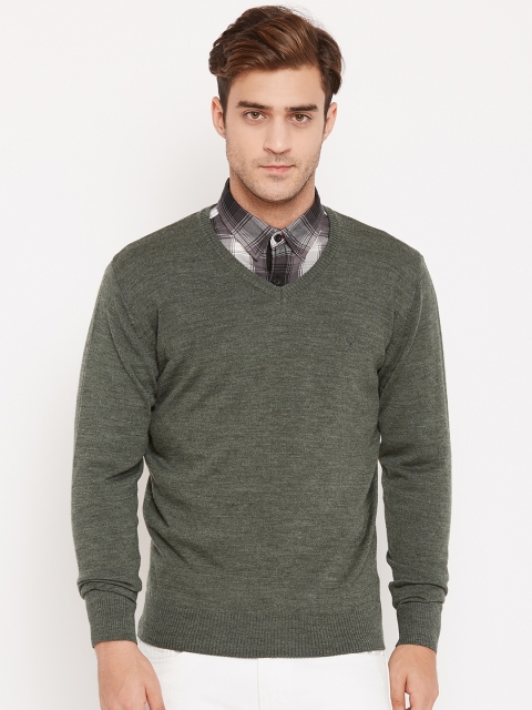

Allen Solly Men Olive Green Solid Pullover