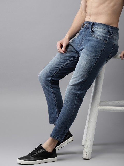 

Moda Rapido Men Blue Slim Fit Mid-Rise Clean Look Stretchable Cropped Jeans