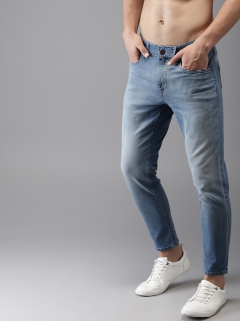 

Moda Rapido Men Blue Slim Fit Mid-Rise Clean Look Stretchable Cropped Jeans