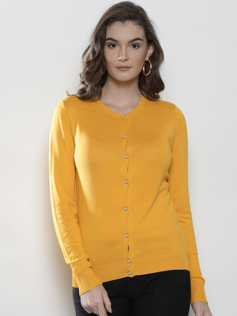 

DOROTHY PERKINS Women Yellow Solid Cardigan