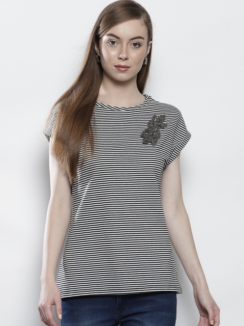 

DOROTHY PERKINS Women Black & White Striped Top