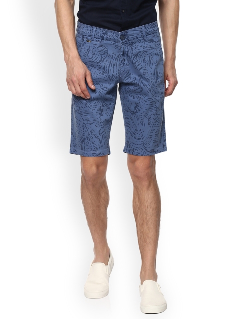 

SPYKAR Men Blue Printed Regular Fit Regular Shorts
