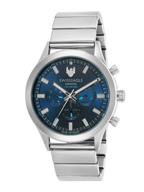 

Swiss Eagle Men Silver-Toned Analogue Watch SE-9143-22