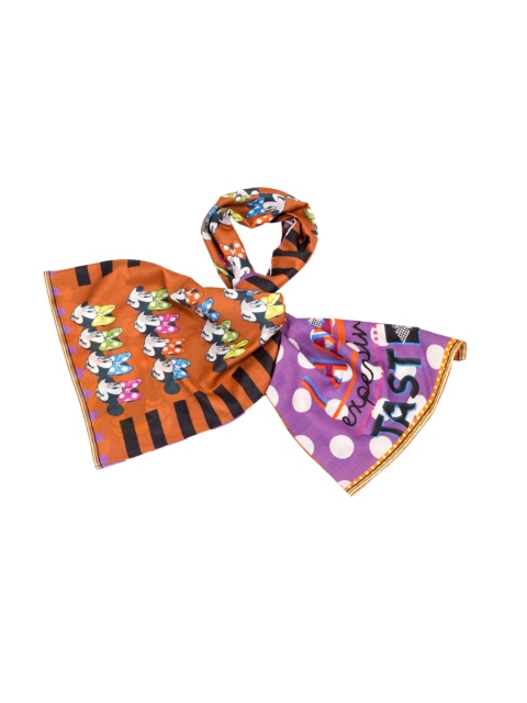 

Disney by SHINGORA Orange & Purple Printed Scarf