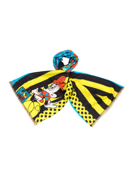 

Disney by SHINGORA Black & Yellow Printed Scarf