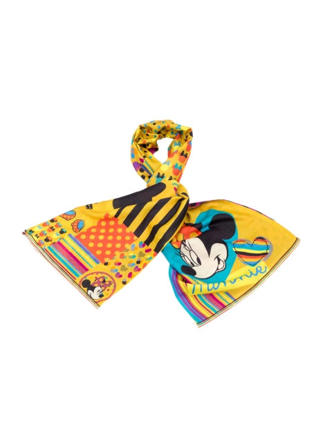 

Disney by SHINGORA Mustard Yellow Printed Scarf