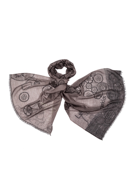 

Disney by SHINGORA Girls Grey & Black Printed Stole