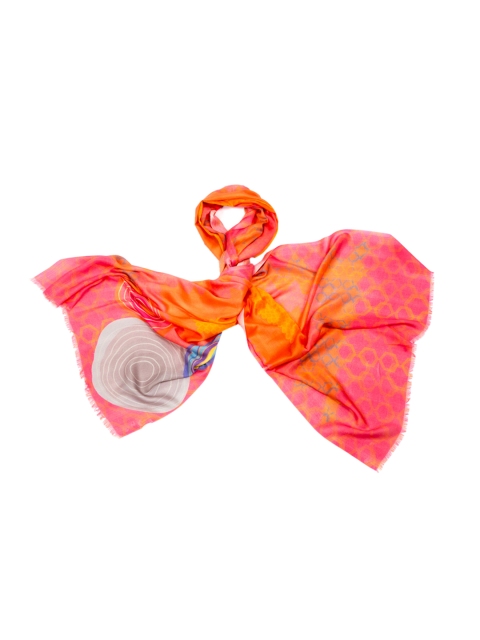 

Disney by SHINGORA Girls Pink & Orange Printed Stole
