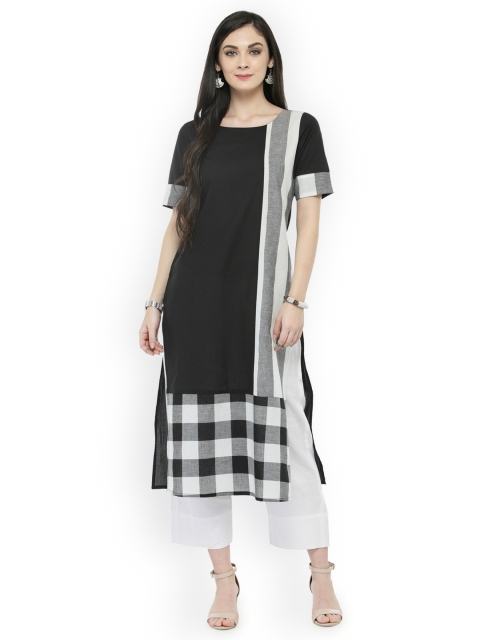 

Varanga Women Black & Grey Printed Kurta with Trousers