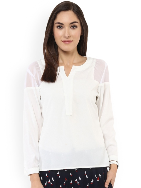 

Pannkh Women White Solid Top