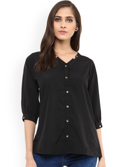 

Pannkh Women Black Solid Top